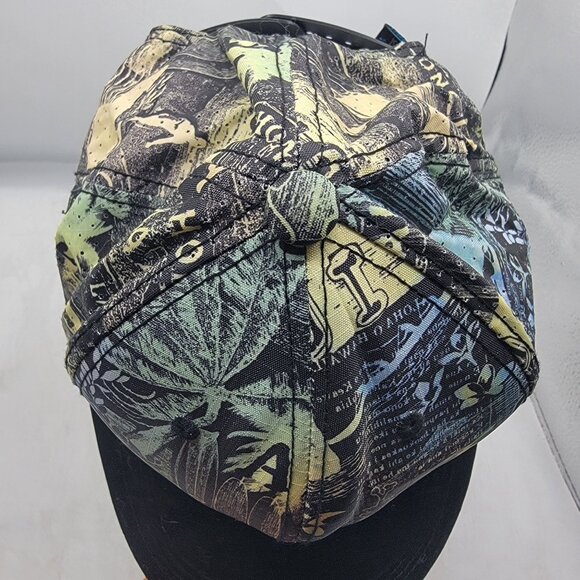 Island Crew Hawaii Adults Snapback Cap With Hawaiian Print Black Visor - Picture 10 of 10